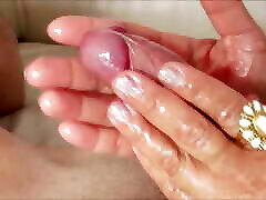 Sensual slow handjob - cumshot closeup