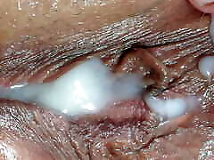 Close up fucking, blowjob and lots of cum on pussy of big fat juicy ass mature Bbw milf - black cock jerk huge load on chubby