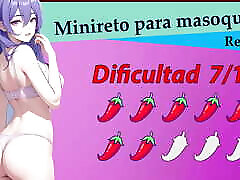 Spanish Quick masturbation challenge for submissive masochists. Can you overcome it?