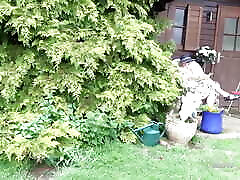 Auntjudys - 66yo Hairy Mature GILF Mrs. Claire Sucks Your Cock in the Garden pov