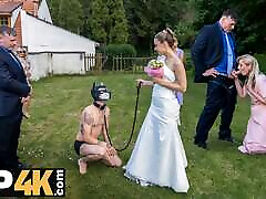BRIDE4K. Lovely Love Scene. Hot wife forced in public with Andrea