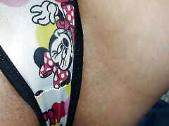 While my wife works at night, my stepdaughter shows me her cute new panties