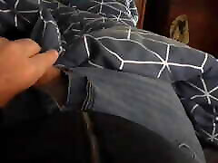 Jerk off on leather jacket
