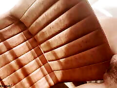 Chair humping in a hotel room in front of the window POVClOSEUP