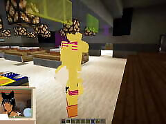 Minecraft Fapcraft: Fazclaire&039;s Nightclub Edition I fuck Chiku, Chica, in the pussy and touch her boobs