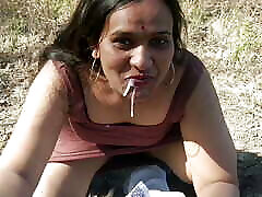 Cum on face and cum in mouth in jungle complition