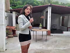 ENF Latina Teen reporter stripped
