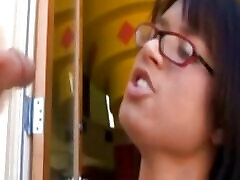 Girl With Glases Hot Handjob