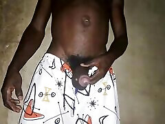 I Masturbate My Big Black Uncut Cock