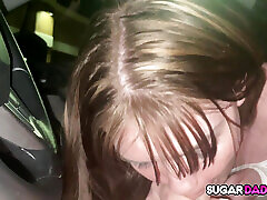 Sammy Scott Jerks Makes Daddy Beg for It in the Car