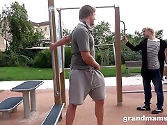 2 mature ladies and 2 young cock! Grandmams.com FULL video