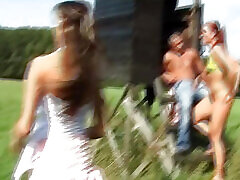 Horny dude fucks two amazing fitness porn german babes outdoors