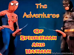 Spiderman and Batman Compare neighbor ultra handjob Cocks and oiled me Cumshots