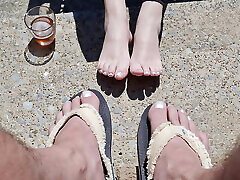 Showing our xnxx oum feet and painted toes