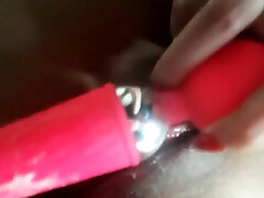 Wet Pin-up Girl Plays with Her husband films wife creampie gangbang Toy