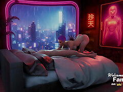 Neon Heat. Passionate sex with busty hot anessa feet pov girl in the neon room