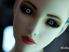 Nexus-3 Kryon Backdoor. fresh tube porn ranza monster cock anal petite teen with female android in sci-fi corridor