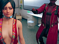 An Adorable Little Sissy Girl Giving Deepthroat Blowjob & Getting Facial from Black Guy James For A Dress