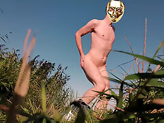 Twink on Forbidden Non Nudist Beach Secretly Naked 4K! Teenager Exhibitionism Goldenelixxxir!