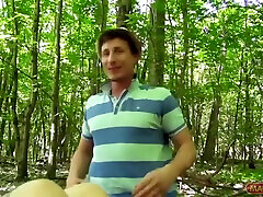 Sex in the Woods with Big Breasted Tattoo Slut