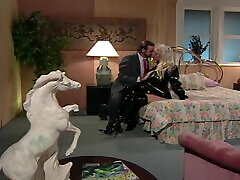 Hot gipsy cutie dildo Blonde in Latex Dress Fucking with a Big Cock