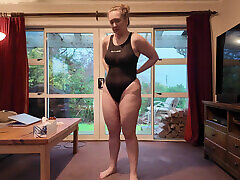 Wet Black And White Transparent Swimsuits