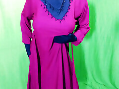 Beautiful Amena Bhabhi has femdom enema punishment indoors wearing a burqa and hijab