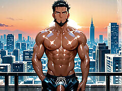 Ai Generated Intense Muscle Men