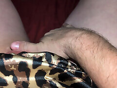 POV Trans masturbation in nightgown and panties