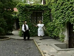 Seductive Maid Playing with a Castle Visitor