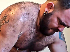 Hairy Bear Fucks Bareback Doggy and Missionary Hard