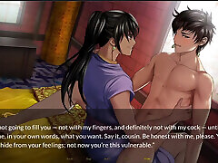 Asian straight dominates his boy with the toy.