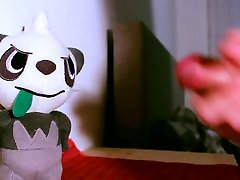 Plush Pancham face cumshot