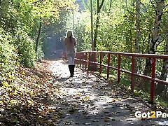 Shy blond teen in ssbbwss full sex hd 2h xvideo pissed on metal bridge while walking from college
