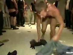 Guy gets group fucked in public bathroom