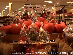 schoool girl boy Teen Drive Through And Naked In Supermarket