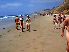 Blacks Beach CFNM - 2 Clothed Ladies + 26 Bare Fellows