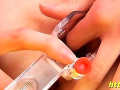 Teen uses a stiff toy to stimulate her needy twat and booty