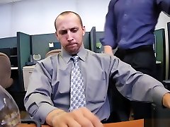 Gay stud gets mouth and asshole filled in threesome