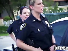 Busty so hihg officers IR banged in the middle of the street
