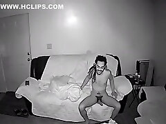 Fucking on couch while everyone out of town