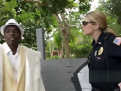 Shady pimp is arrested by milf cops for pulling sluts hair