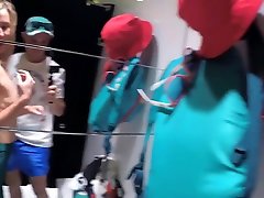 Russian Girl Sasha Bikeyeva - Real casual oral sex young amateur couple in the fitting room Bershka Spain