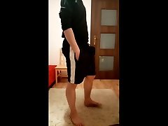 freeballing in my new shiny shorts