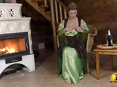Big boobs MILF in St Patricks Day ride on Green Bottle