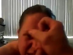 Dirty talking trailer trash chick takes a facial.
