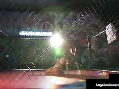 Cuban BBW Angelina Castro Fucks Big Black 3d busty old In Fight Cage