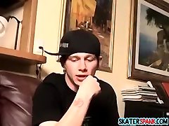 Young skater twink spanked by multiple guys at once