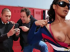Marvelous black sweetie is eager to get her vagina hammered crossdresser fucing hard