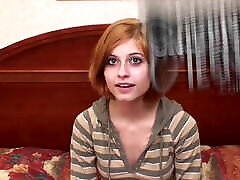 Amateur college girl sucks a fat cock